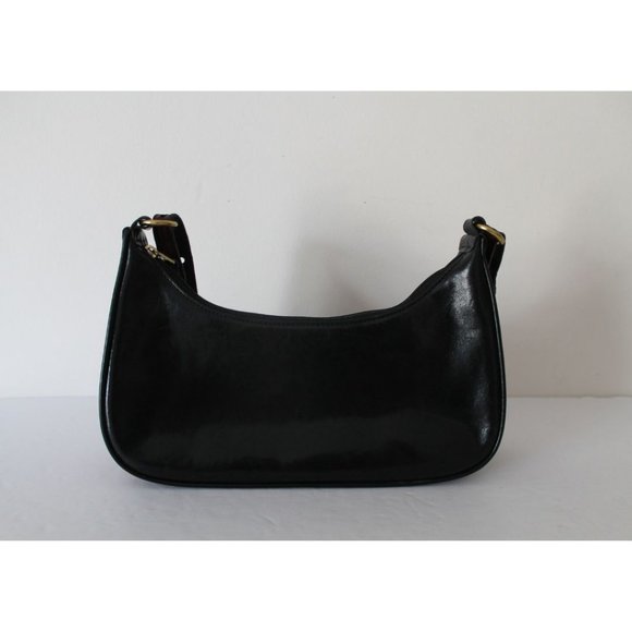 Brahmin Vintage Croc Embossed Shoulder Bag in Brown Black - Picture 2 of 8